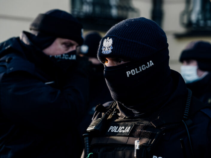Strajk przed Komendą Policji